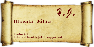 Hlavati Júlia névjegykártya
