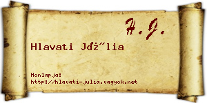 Hlavati Júlia névjegykártya