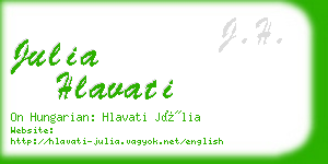 julia hlavati business card